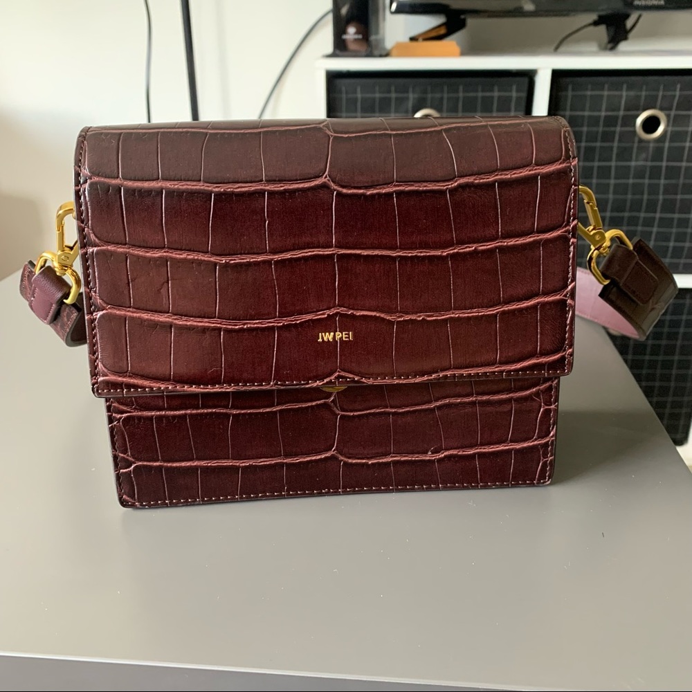 JWPEI Mini Flap Bag - Brown Croc